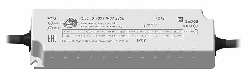 Источники питания IP67 пластик